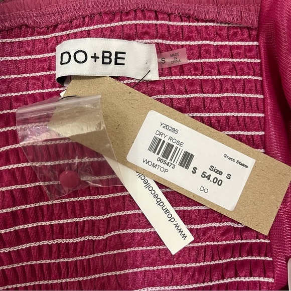 Do+Be Puff Sleeve Ruched Pink Top Size Small - Picture 4 of 7